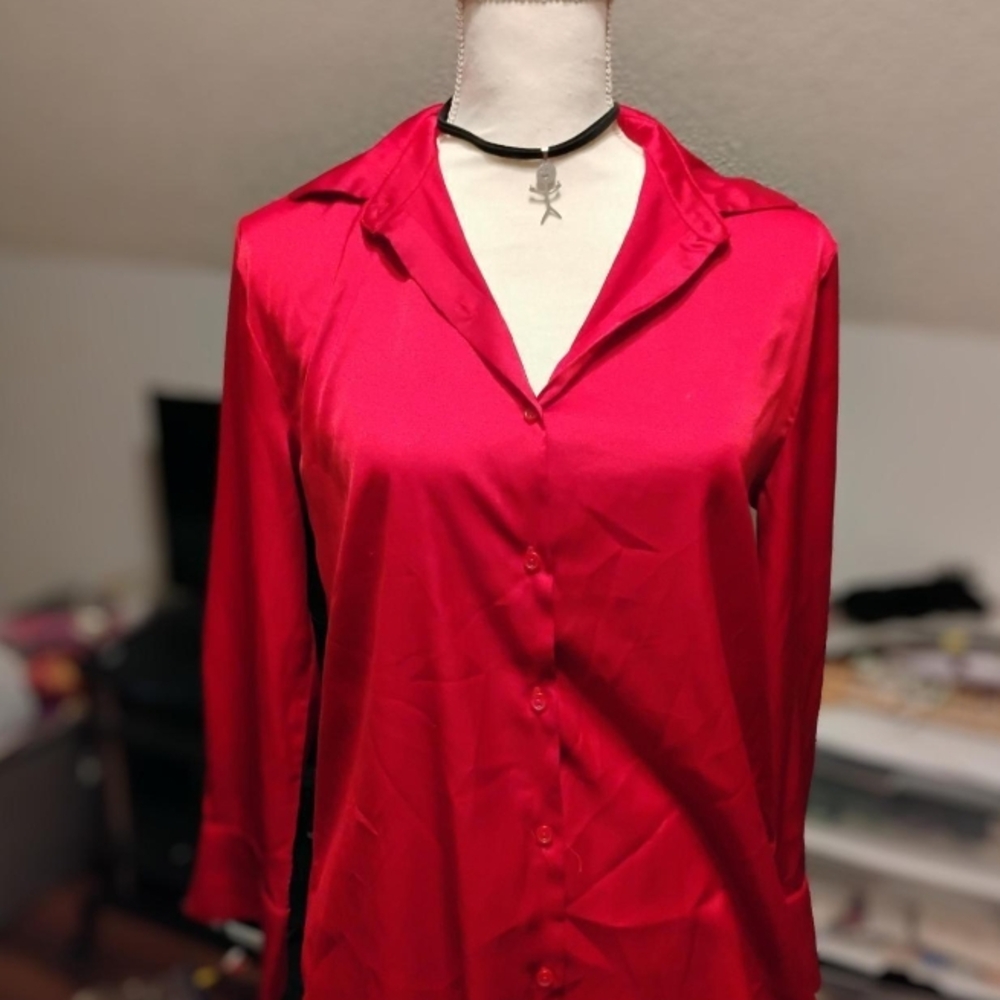 Ambiance Scarlet Button Down Shirt